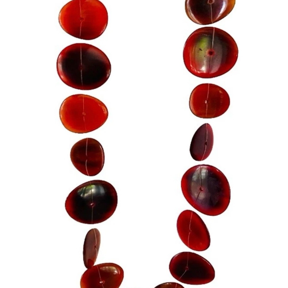Rare Vintage MANOUK Netherlands Dark Red Statement Necklace Handcrafted Unique